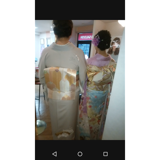 御本人とお母様の着物姿